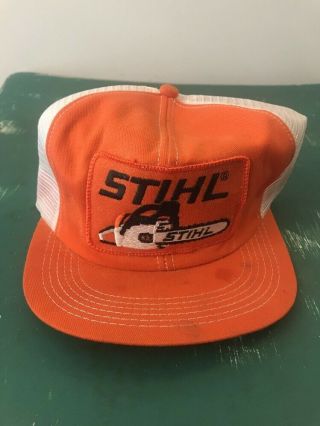 Vintage Stihl Chainsaw Trucker/farmer Hat Cap Patch Made In U.  S.  A