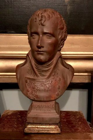 Vintage Terra Cotta Colored Napoleon French Empire Bust
