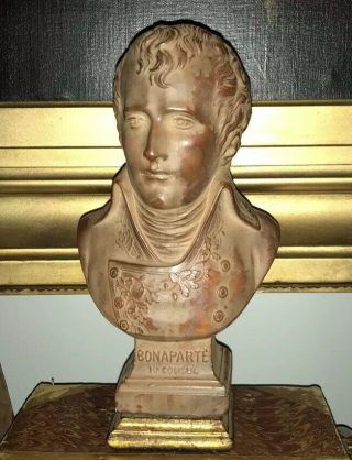 Vintage Terra Cotta Colored Napoleon French Empire Bust 2