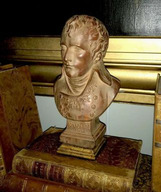 Vintage Terra Cotta Colored Napoleon French Empire Bust 3