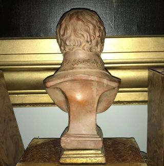 Vintage Terra Cotta Colored Napoleon French Empire Bust 4