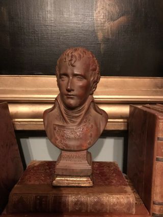 Vintage Terra Cotta Colored Napoleon French Empire Bust 7