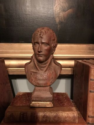 Vintage Terra Cotta Colored Napoleon French Empire Bust 8