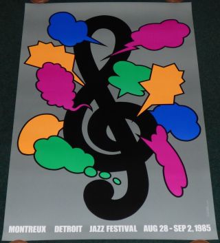 Detroit Montreux Jazz Festival 1985 Vintage Poster Shigeo Fukuda