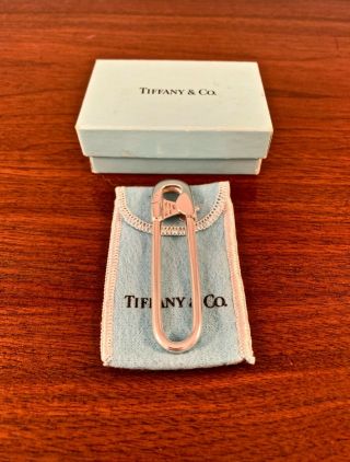 Rare Tiffany & Co.  Sterling Silver Large Key Ring: Safety Pin Shape,  No Monogram