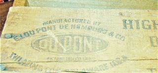 Antique/\Vintage Wood Wooden Dovetailed Crate DUPONT Special Gelatin EXPLOSIVES 8
