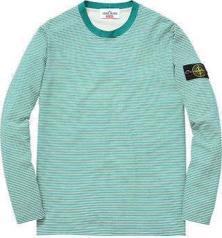 Rare Authentic Ss15 Supreme Stone Island Top Size Large Green Long Sleeve