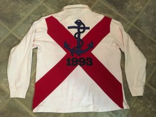 Vtg.  Polo Ralph Lauren Rugby/yacht Rlyc 1993 Long Sleeve Pullover Shirt Size L