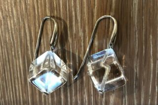 Authentic rare Patricia Von Musulin Sterling Silver and Lucite Earrings 2