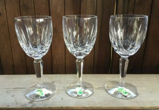 Vintage Set Of 3 Waterford Crystal Kildare Claret Wine Glasses Ireland 6.  5 "