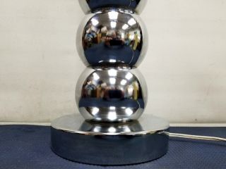 Vintage Mid Century Chrome Ball Table Lamp Georges Kovacs Style Rare 1960 ' s 4