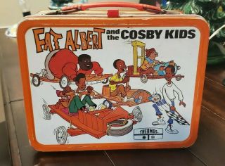 Vintage 1973 Fat Albert And The Cosby Kids Thermos Metal Lunch Box