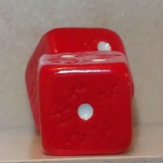 Nora Fleming Red Dice Mini 2 Dice NF initials Extremely Rare Retired & VHTF A45 2