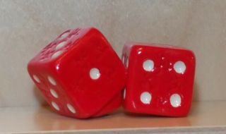 Nora Fleming Red Dice Mini 2 Dice NF initials Extremely Rare Retired & VHTF A45 3