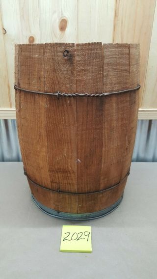 Vintage Antique Primitive Wooden Keg Barrel Powder Nail