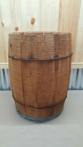 Vintage Antique Primitive Wooden KEG BARREL Powder Nail 2