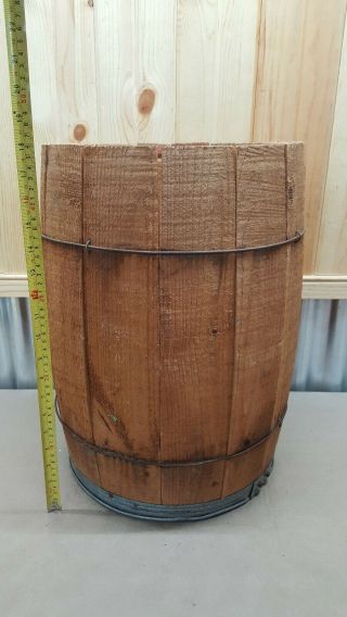 Vintage Antique Primitive Wooden KEG BARREL Powder Nail 3
