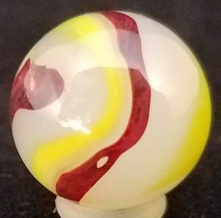 Vintage Akro Agate Eggyolk Oxblood Marble 2