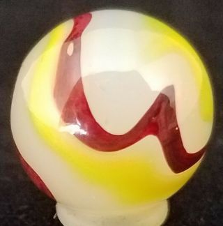 Vintage Akro Agate Eggyolk Oxblood Marble 3