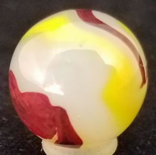 Vintage Akro Agate Eggyolk Oxblood Marble 4