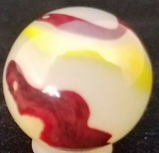 Vintage Akro Agate Eggyolk Oxblood Marble 8