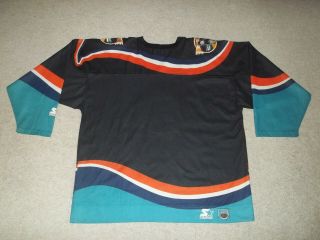 Vintage Rare Starter Fisherman York Islanders 1990 ' s sewn XL Blue Jersey 4