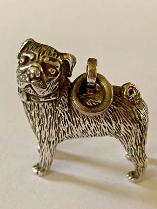 Rare Barry Kieselstein Cord Sterling Silver Pug Dog Pendant