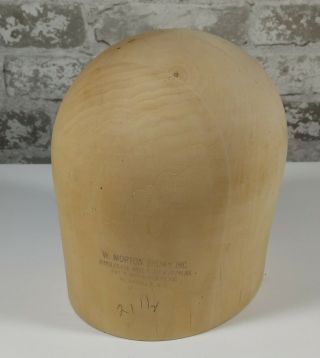 Vtg Wooden Hat Millinery Form Block 796 Size 21 1/2 Midwest H B & D Co.
