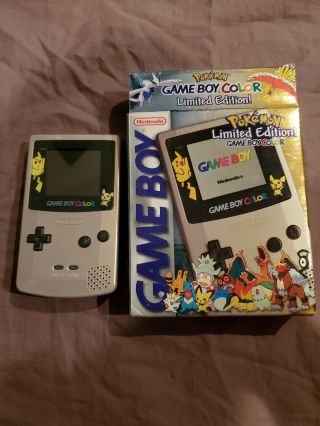 Gameboy Color Silver Console Pokemon Center Limited Rare In The Box