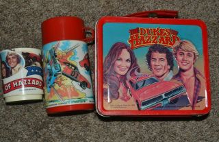 The Dukes Of Hazzard Vintage Aladdin Lunchbox Lunch Box Thermos (1980) & Cup