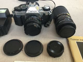 Vintage Canon AE - 1 Program 35mm SLR Camera w/ Lens & Manuals For Parts/Repair 2