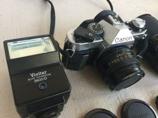 Vintage Canon AE - 1 Program 35mm SLR Camera w/ Lens & Manuals For Parts/Repair 3