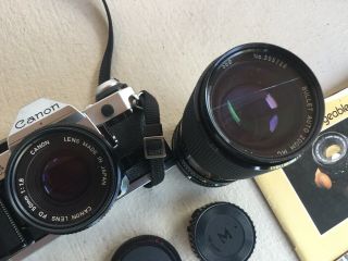 Vintage Canon AE - 1 Program 35mm SLR Camera w/ Lens & Manuals For Parts/Repair 4
