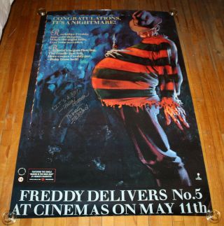 A Nightmare On Elm Street 5 - Rare 1989 Uk Subway Poster Signed X Robert Englund