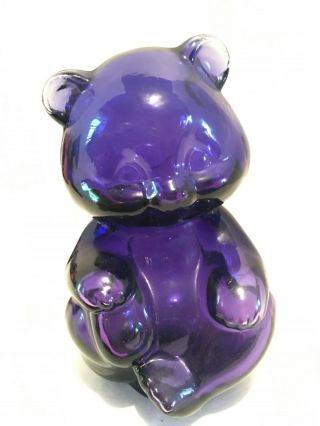 Fenton Royal Purple Blown (hollow) Bear Rare 1998