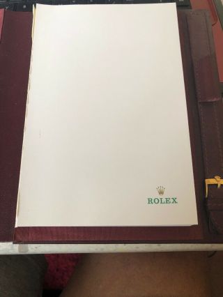 Rolex Vintage Leather Notepad.  Half Notepad Sheets Left