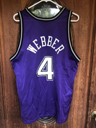 Vintage VTG Champion Sacramento Kings Chris Webber 4 NBA Jersey Size 44 Large 3