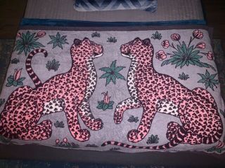 Hermes Beach Bath Towel Floor Mat Blanket Leopard Print Rare 