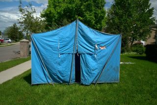 Vintage Coleman Holiday Canvas Tent,  9 X 7 