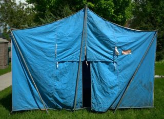 Vintage Coleman Holiday canvas tent,  9 x 7 ' in 2