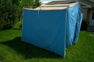 Vintage Coleman Holiday canvas tent,  9 x 7 ' in 5