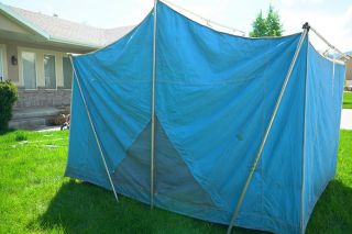 Vintage Coleman Holiday canvas tent,  9 x 7 ' in 6