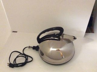 Rare Hoover Stainless Electric Tea Kettle Mid - Century Vintage Canadian