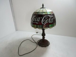 Vintage Coca - Cola Stained Glass 22 " Plug - In Decorative Lamp