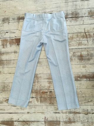 Vintage 1970 Men ' s Leisure Suit Baby Blue Pockets Jacket 44 Pant 36 Groovy Hippy 8