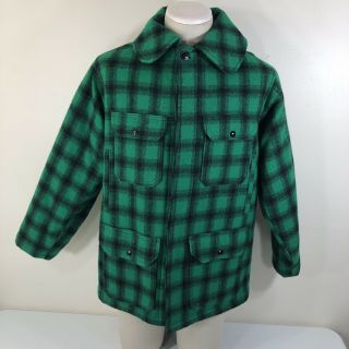 Ll Bean Vintage Usa Wool Blend Flannel Buffalo Plaid Jacket Check Mens 40 Medium