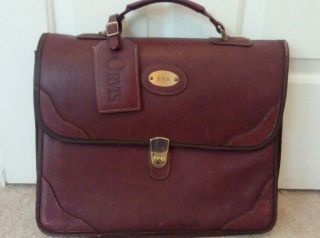 Orvis Vintage Brown Leather Briefcase Made In Usa
