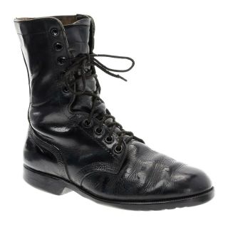 Vintage Combat Boots Mens 9 R Vintage Military Infantry Black Leather Boots Usa