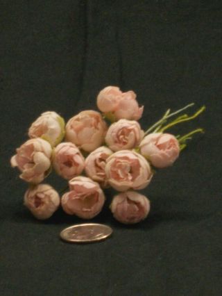 11 BUNCHES ANTIQUE/VINTAGE MILLINERY FLOWERS,  TINY,  SMALL,  MEDIUM,  ROSEBUDS,  VGC,  NR 3