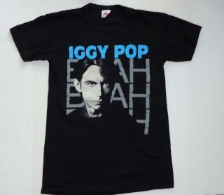 Vintage Iggy Pop - Blah,  Blah,  Blah 1986 Promo T - Shirt Size Medium Black